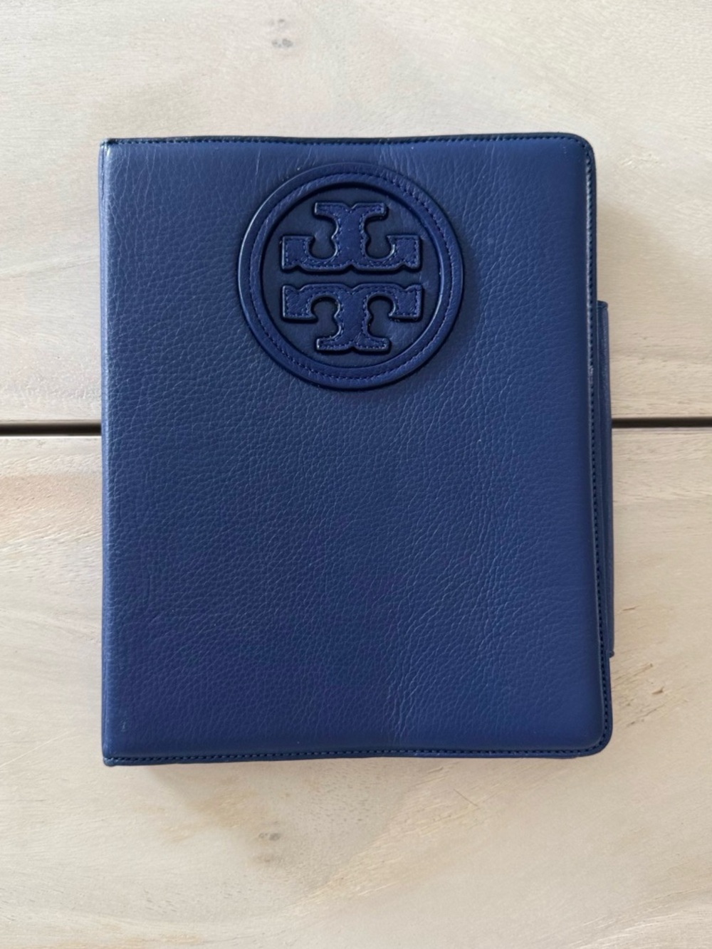 Tory Burch Navy Leather Logo Tablet Cover